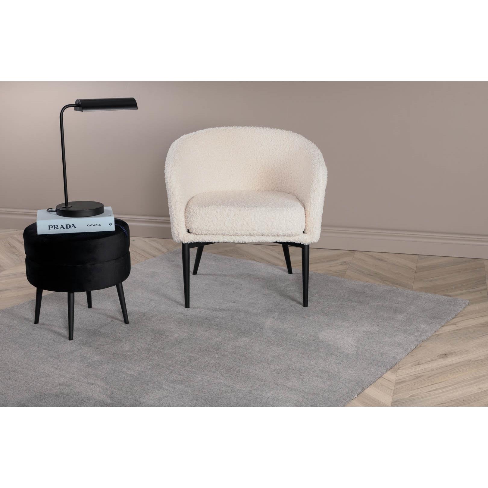 Hioshop Ulla vloerkleed 230x160 cm wol lichtgrijs.