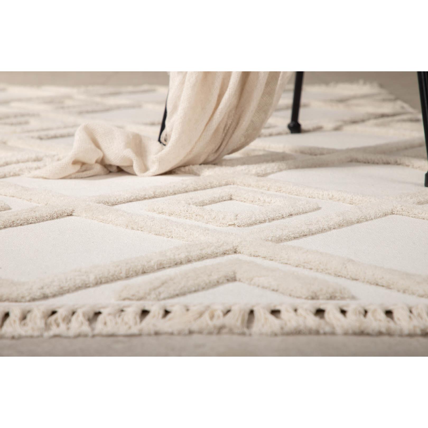 Hioshop Towa vloerkleed 230x160 cm polyester wit.