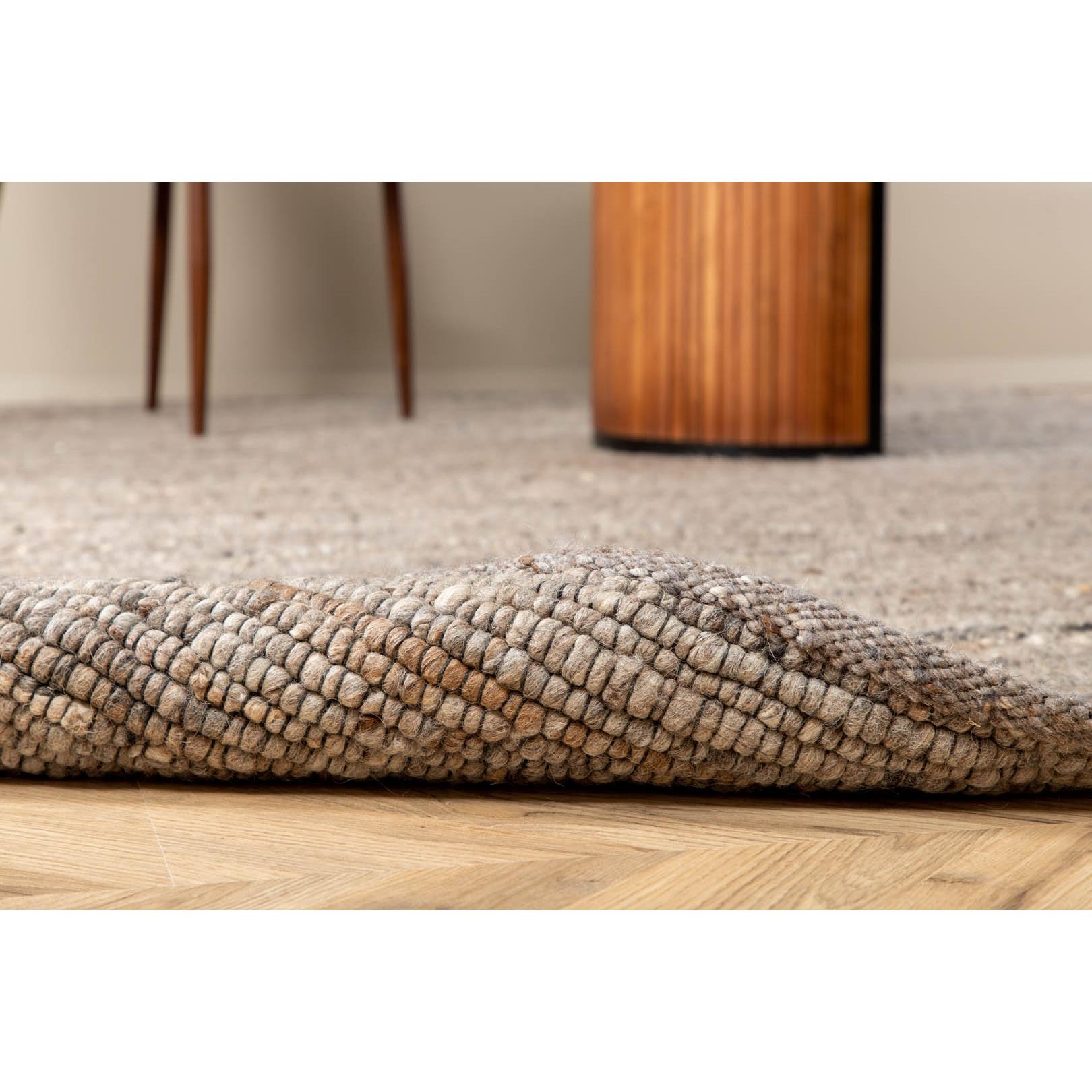 Hioshop Loump vloerkleed 230x160 cm wol beige, grijs.