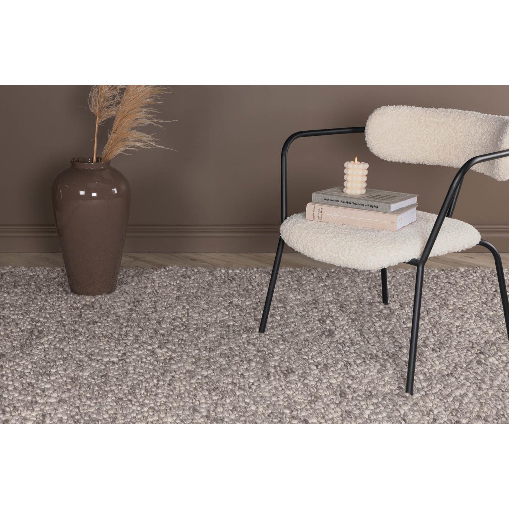 Hioshop Jajru vloerkleed 350x250 cm wol lichtgrijs.