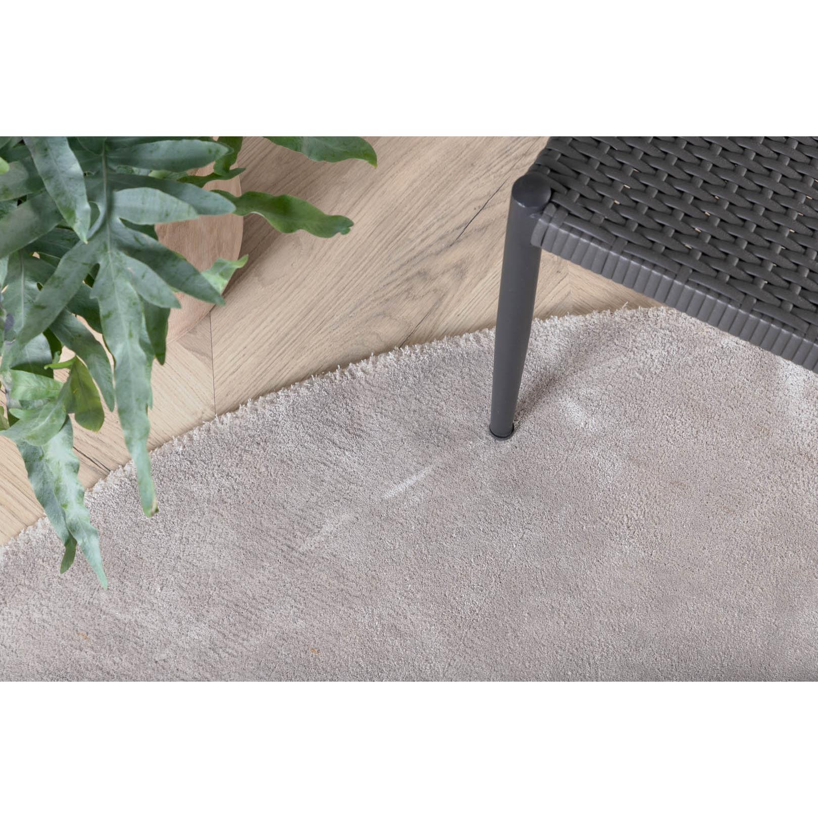 Hioshop Indra vloerkleed Ø200 cm viscose grijs.
