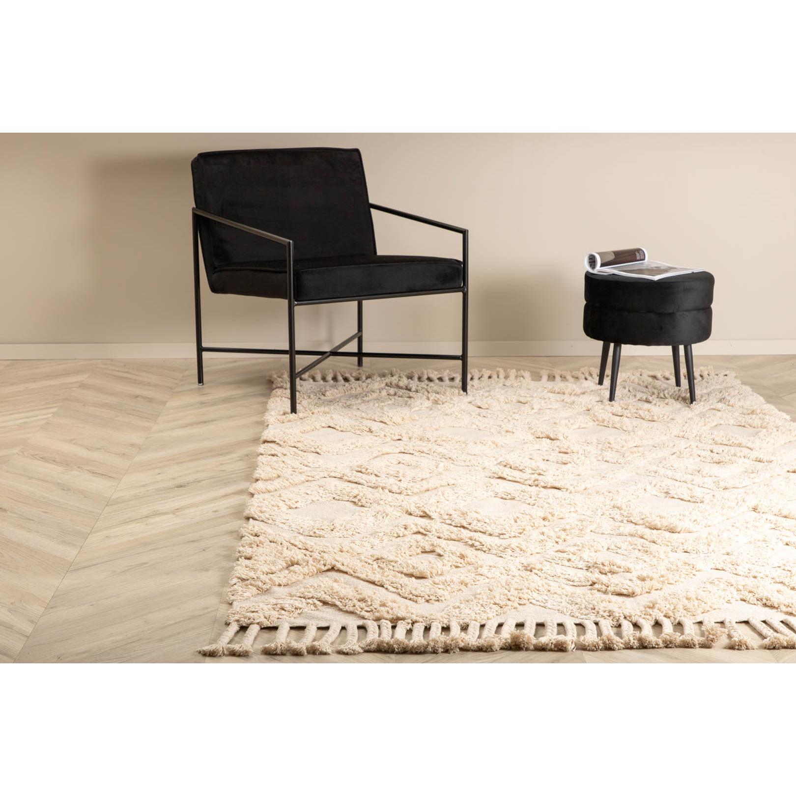 Hioshop Hilma vloerkleed 230x160 cm katoen naturel.