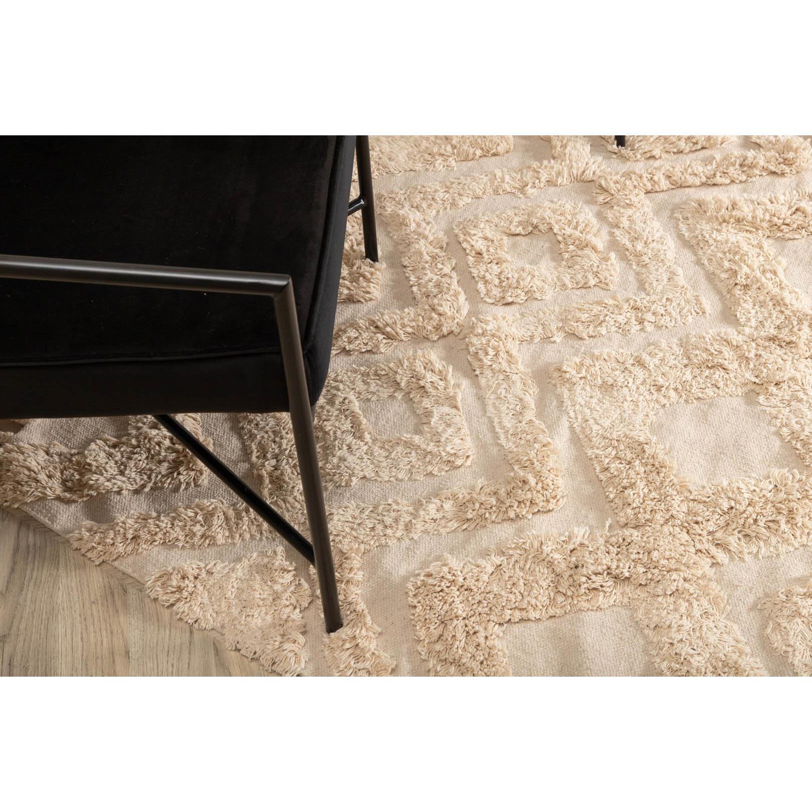 Hioshop Hilma vloerkleed 230x160 cm katoen naturel.
