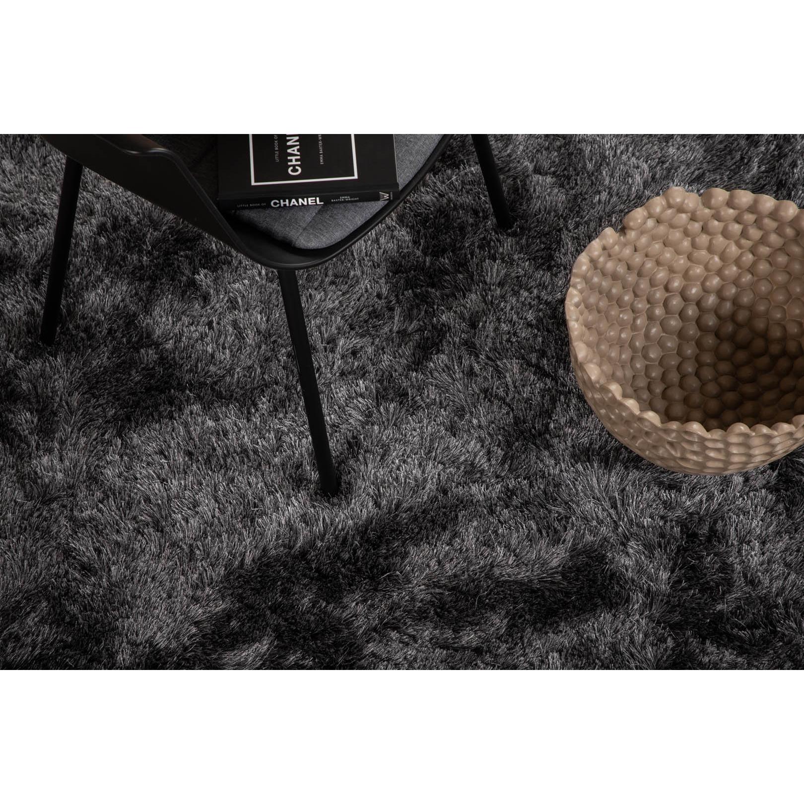 Hioshop Shiva vloerkleed Ø200 cm polyester grijs.