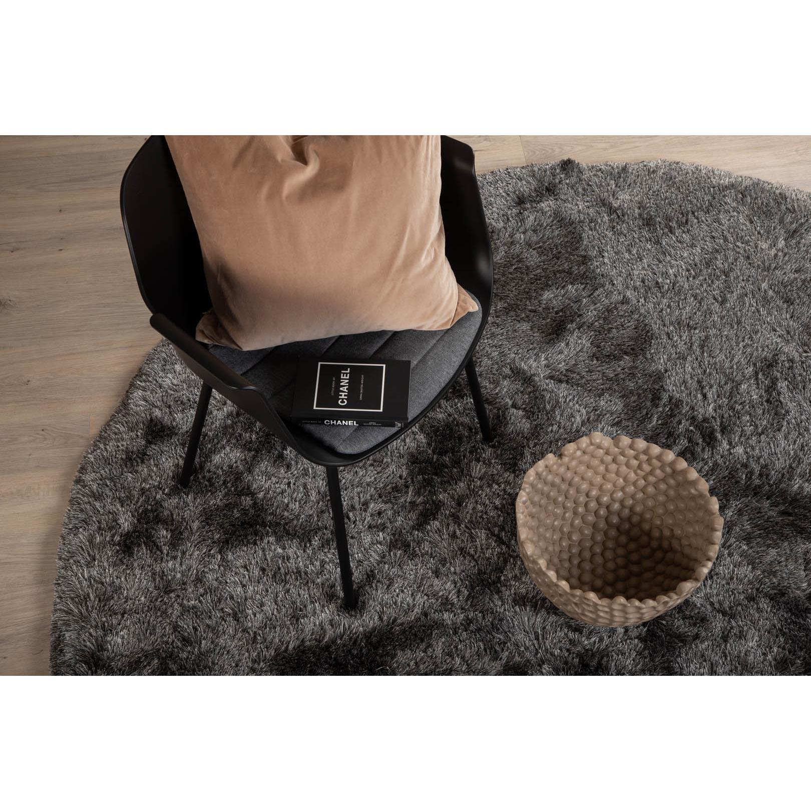 Hioshop Shiva vloerkleed Ø200 cm polyester grijs.