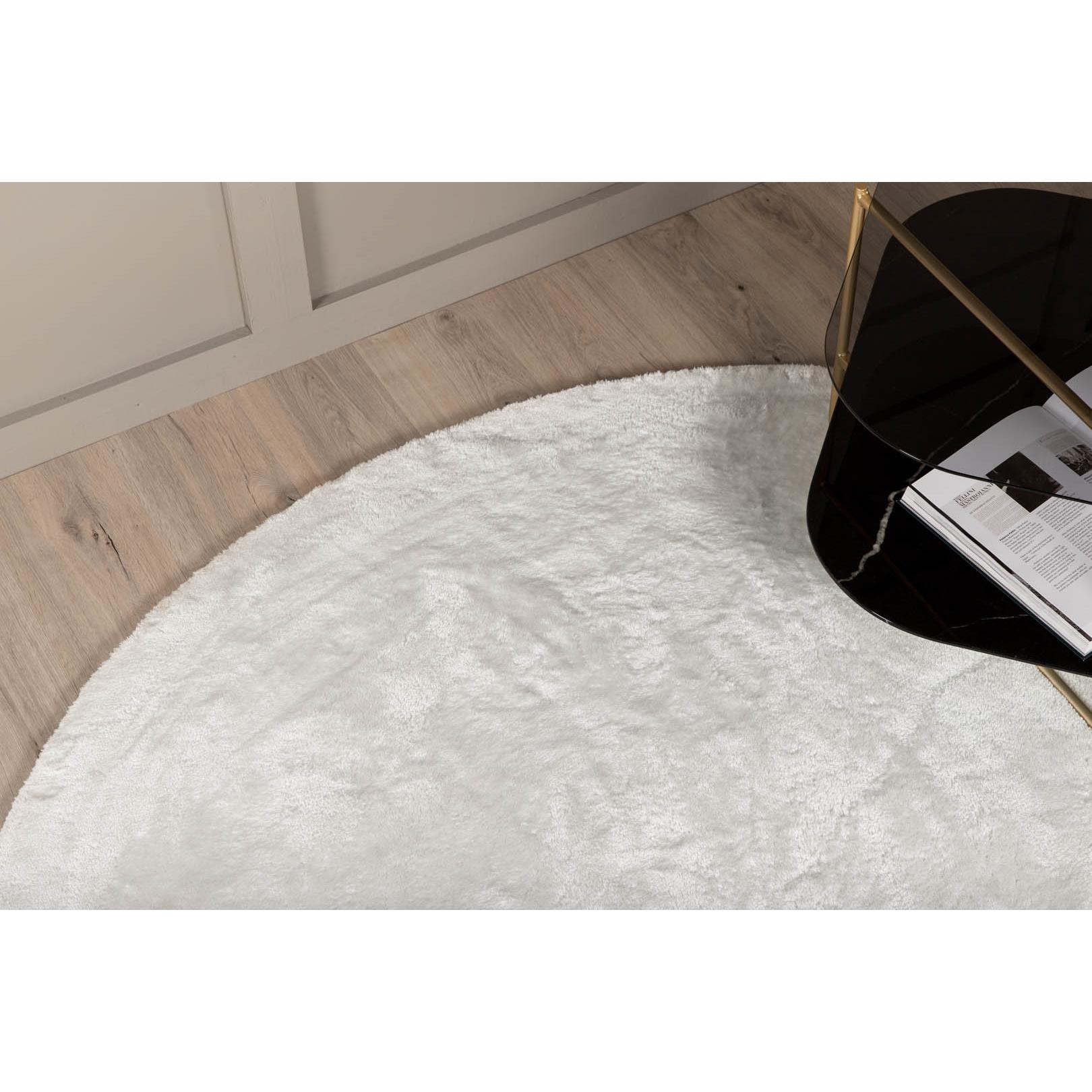 Hioshop Blanca vloerkleed Ø200 cm polyester wit.
