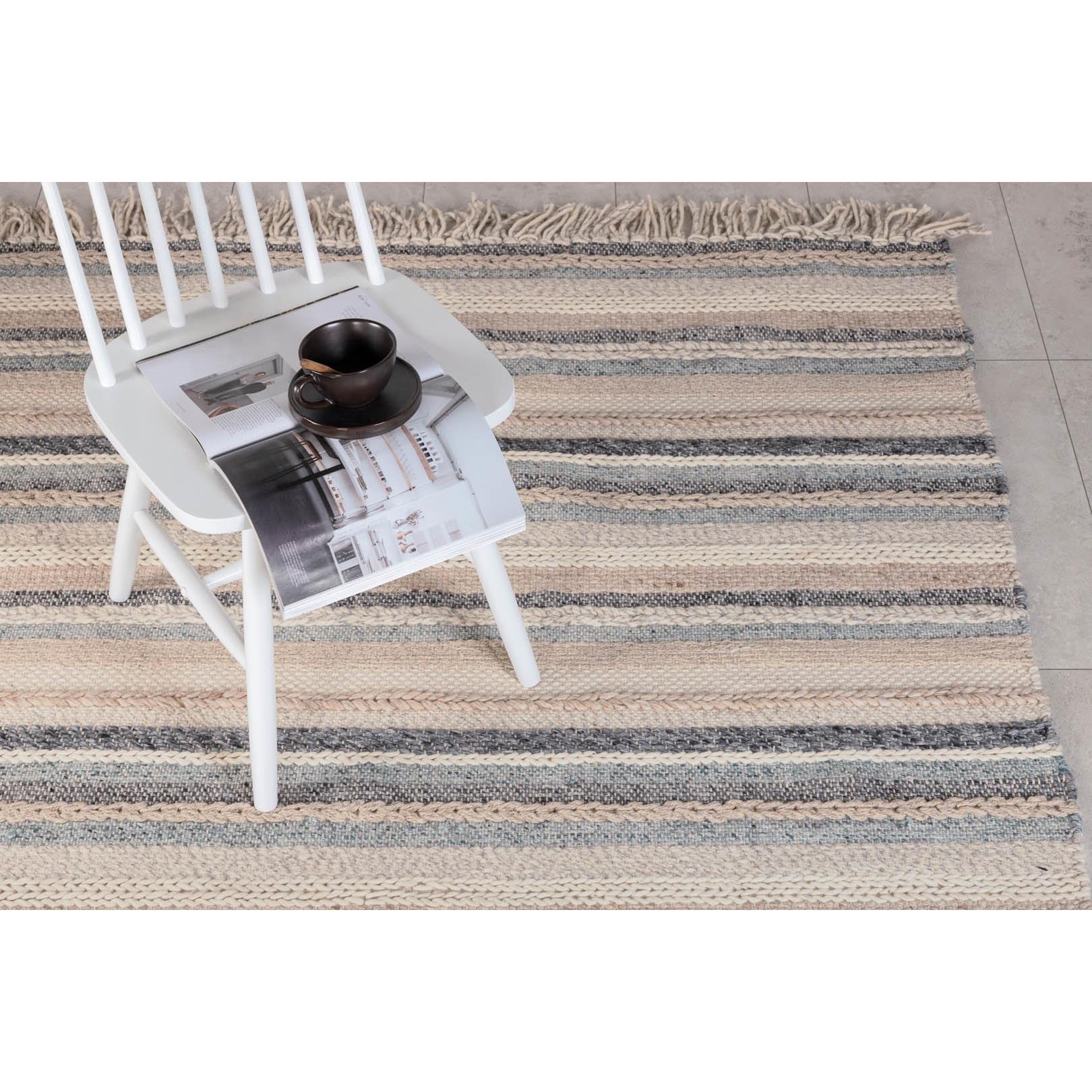 Hioshop Gudha vloerkleed 240x170 cm wol beige, blauw.