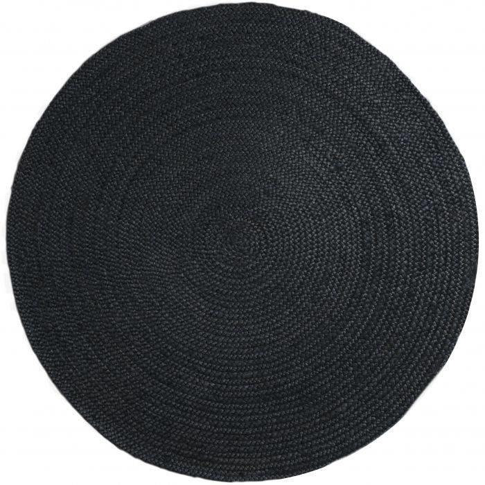 Interieur05- Rond vloerkleed Jute Zwart
