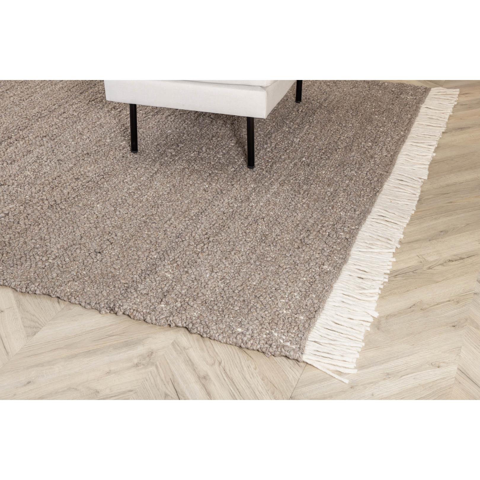 Hioshop Betina vloerkleed 400x300 cm wol bruin.