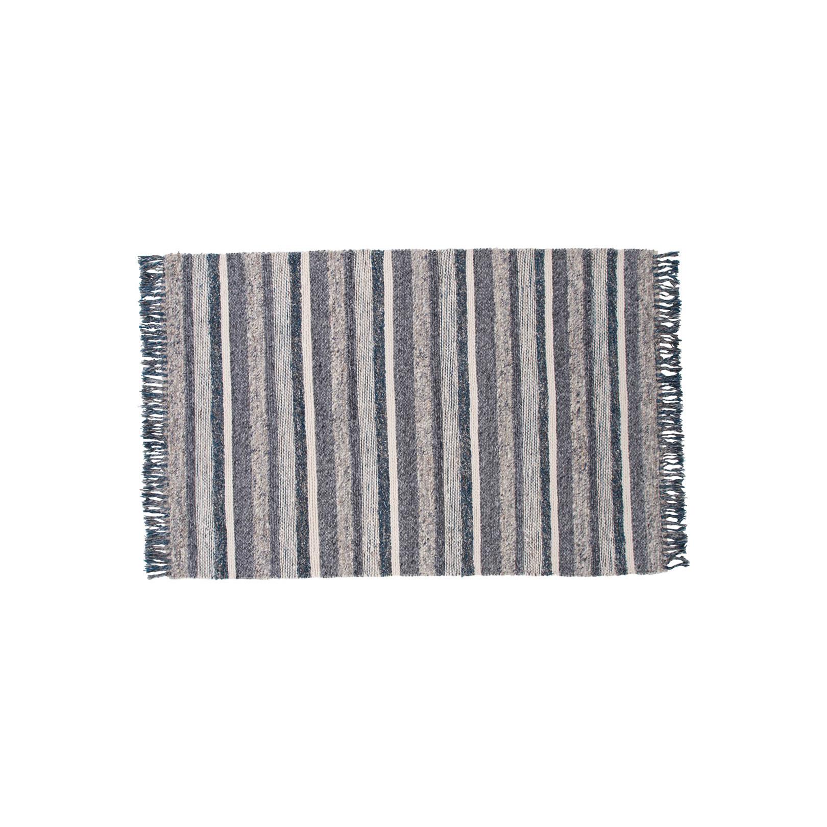 Hioshop Agra vloerkleed 240x170 cm wol blauw, grijs.