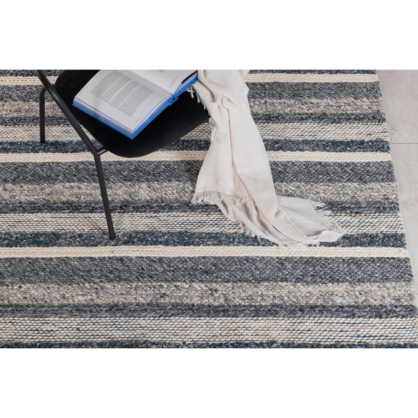 Hioshop Agra vloerkleed 240x170 cm wol blauw, grijs.