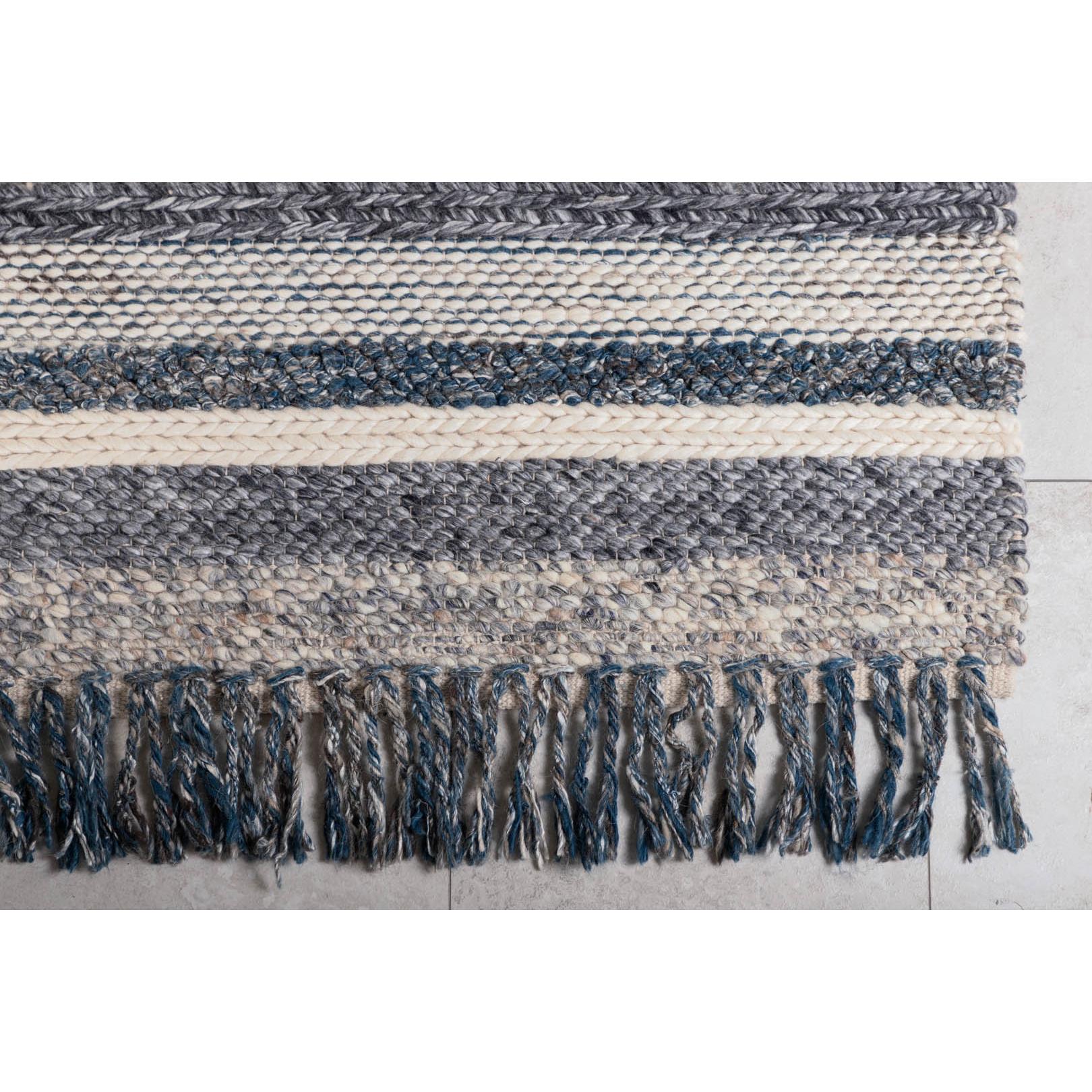 Hioshop Agra vloerkleed 240x170 cm wol blauw, grijs.