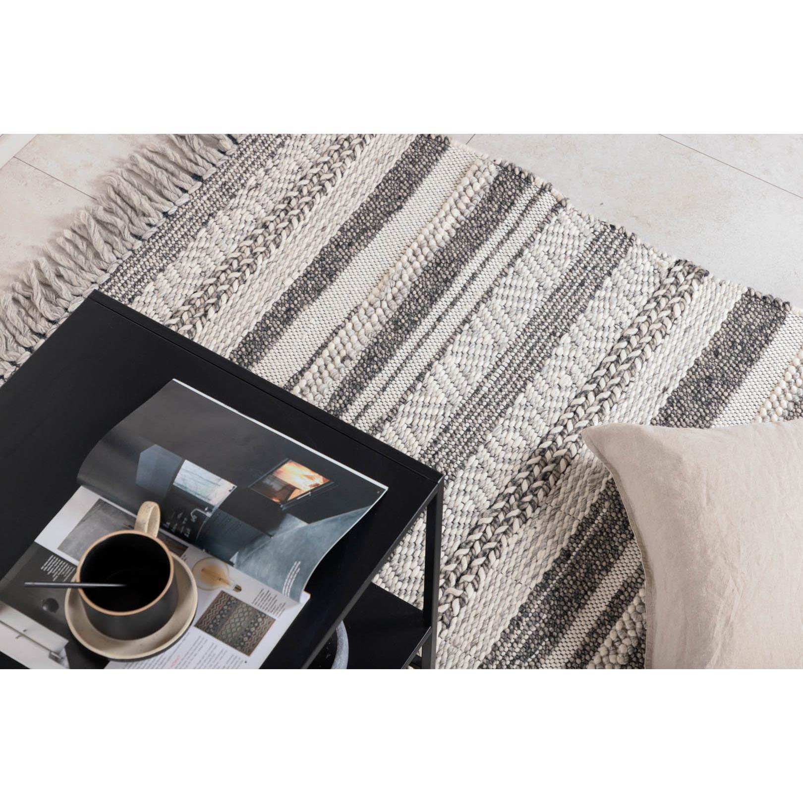Hioshop Alwar vloerkleed 300x200 cm wol donkergrijs.
