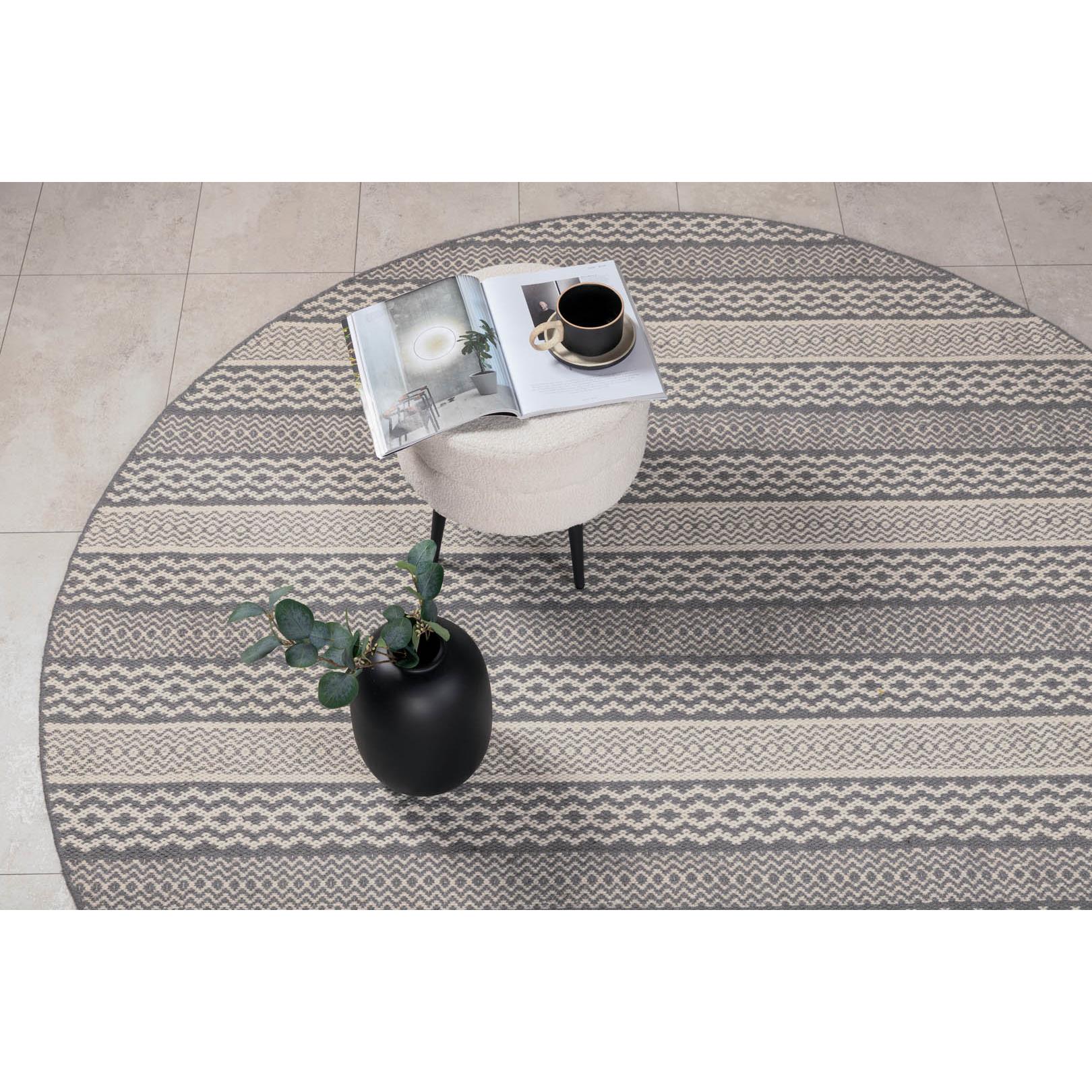 Hioshop Sishu vloerkleed Ø200 cm wol lichtgrijs.