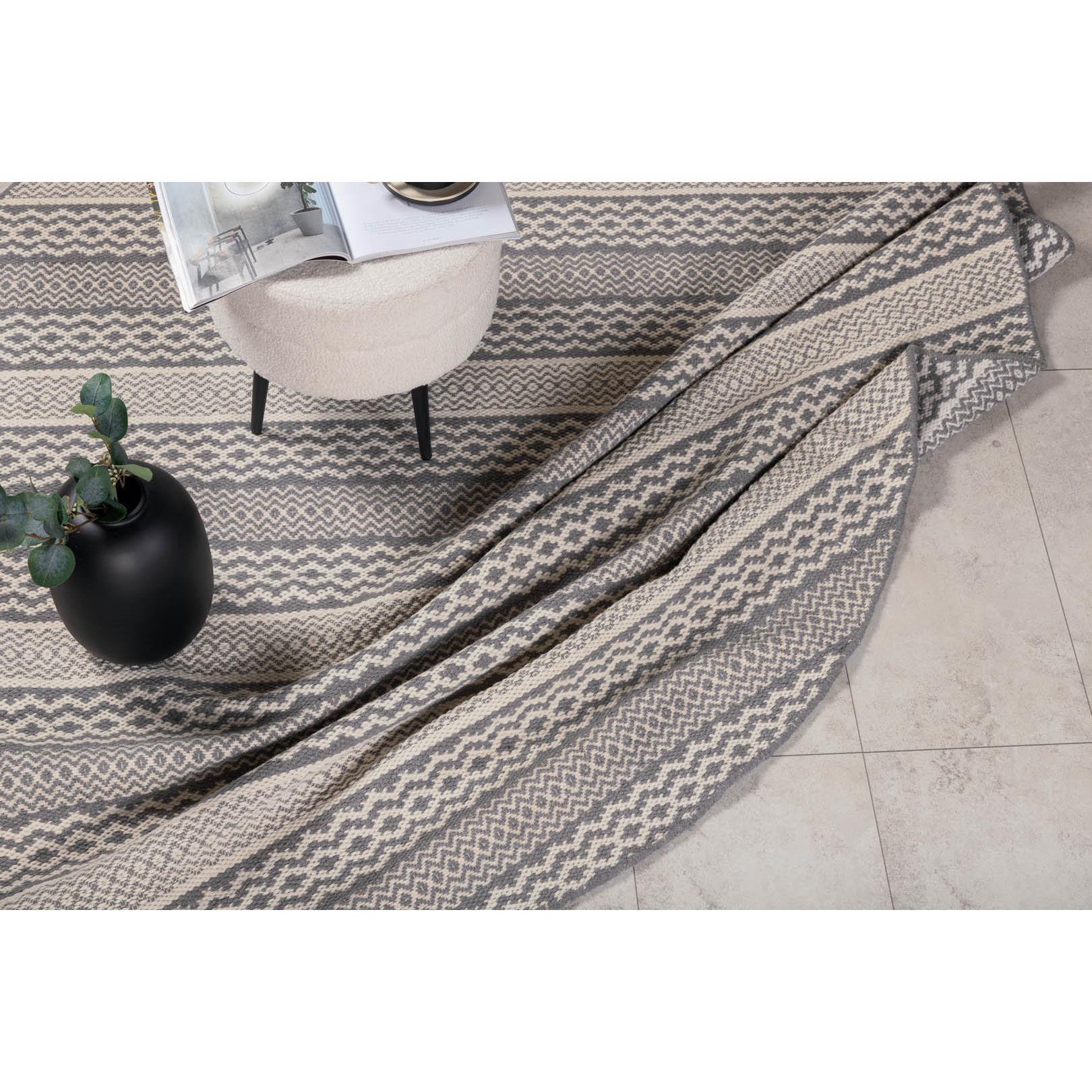 Hioshop Sishu vloerkleed Ø200 cm wol lichtgrijs.