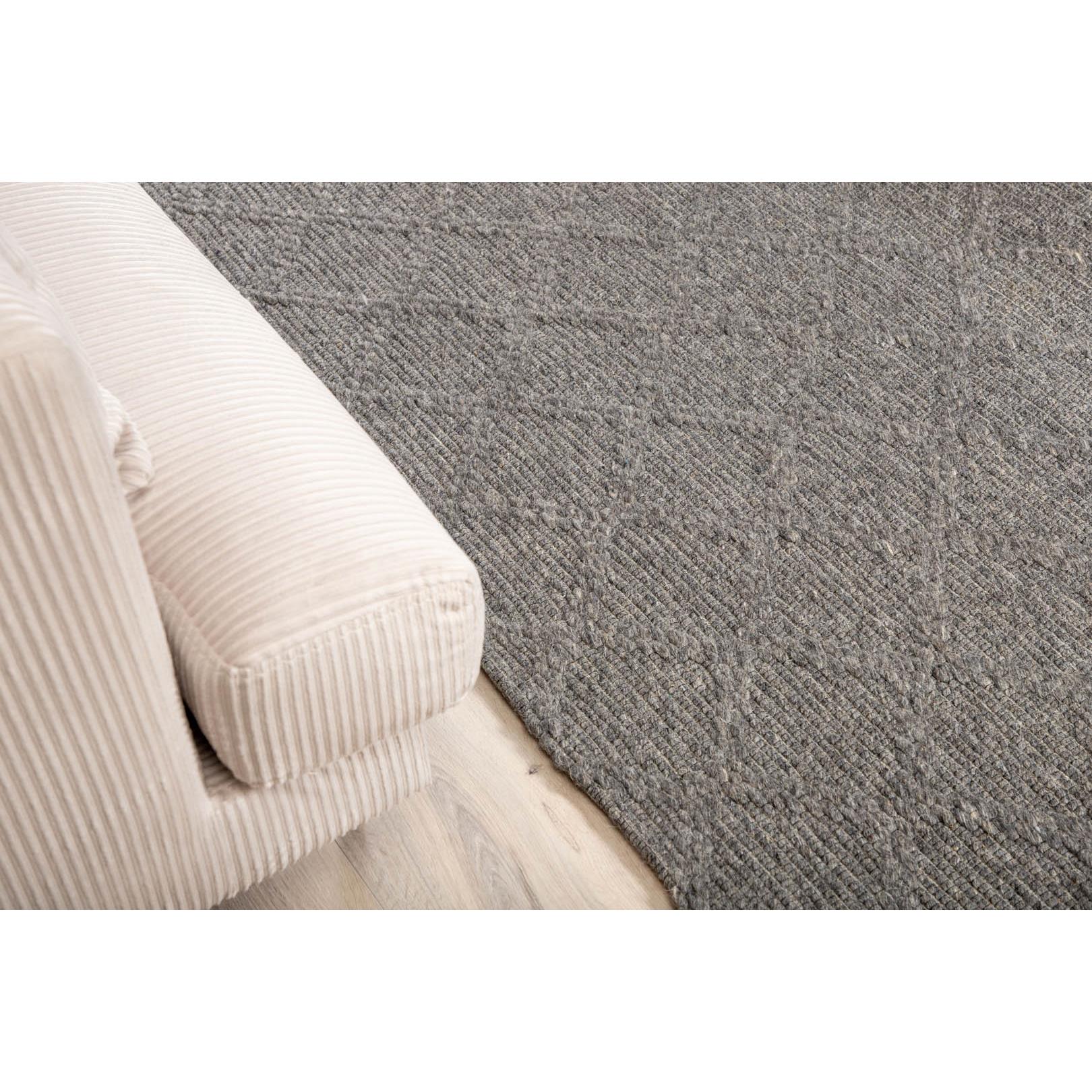 Hioshop Cloudy vloerkleed 300x200 cm wol grijs.