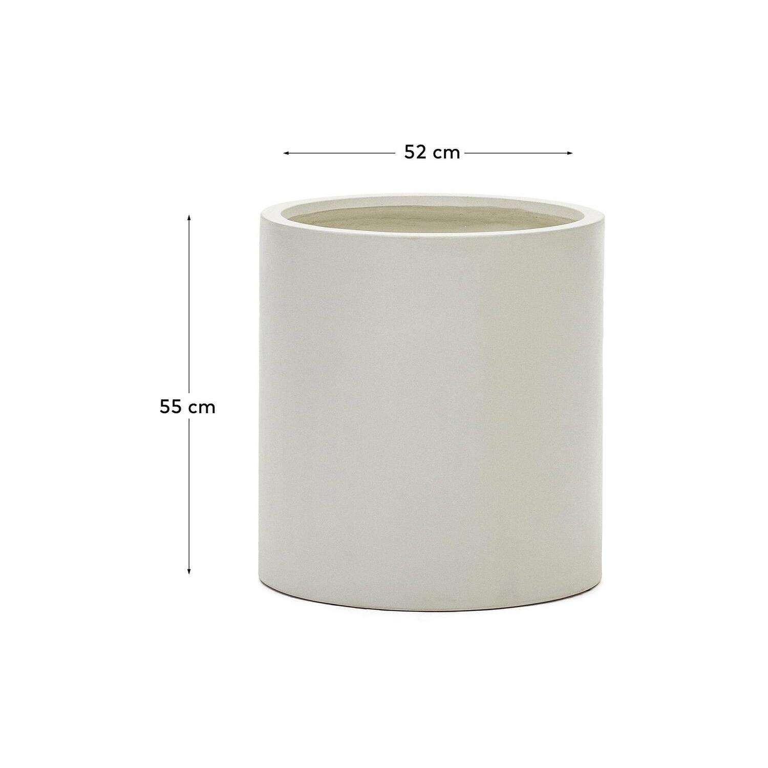 Kave Home - Aiguablava bloempot in wit cement, Ø 52 cm