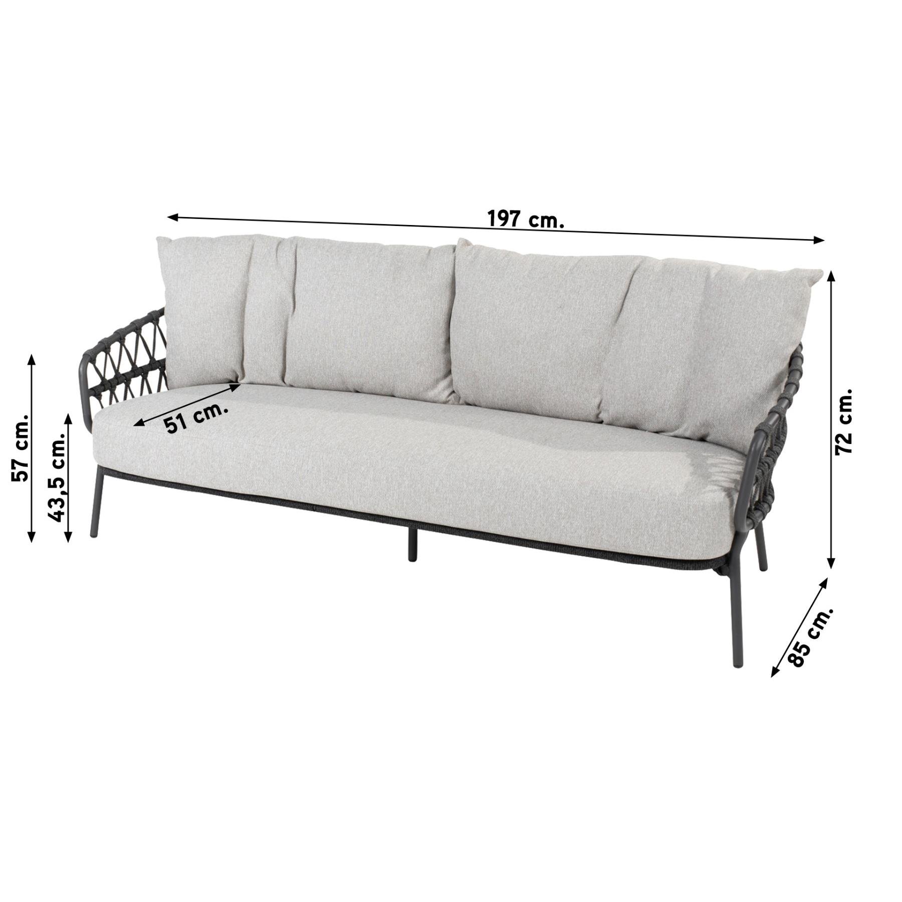 4SO Calpi stoel-bank loungeset met Yoga koffietafel - 4-delig