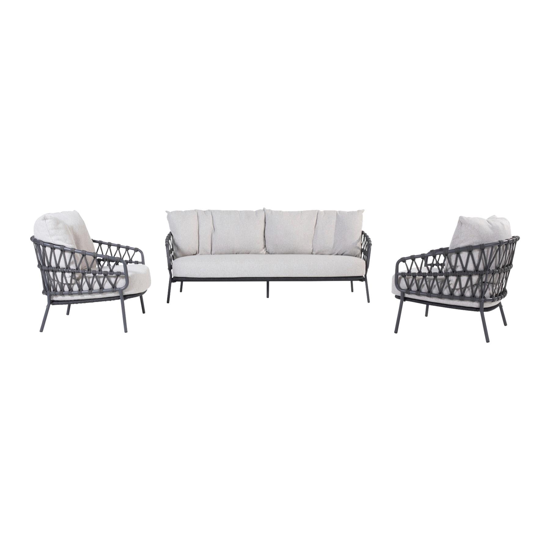 4SO Calpi stoel-bank loungeset met Yoga koffietafel - 4-delig