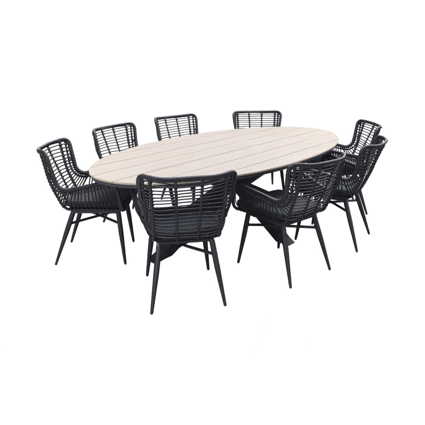 GI  Edison 220 x 115 cm. - ovale tuinset| VDG Jasmine - Black