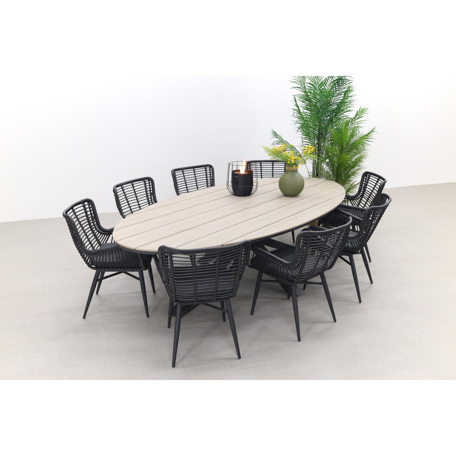 GI  Edison 220 x 115 cm. - ovale tuinset| VDG Jasmine - Black