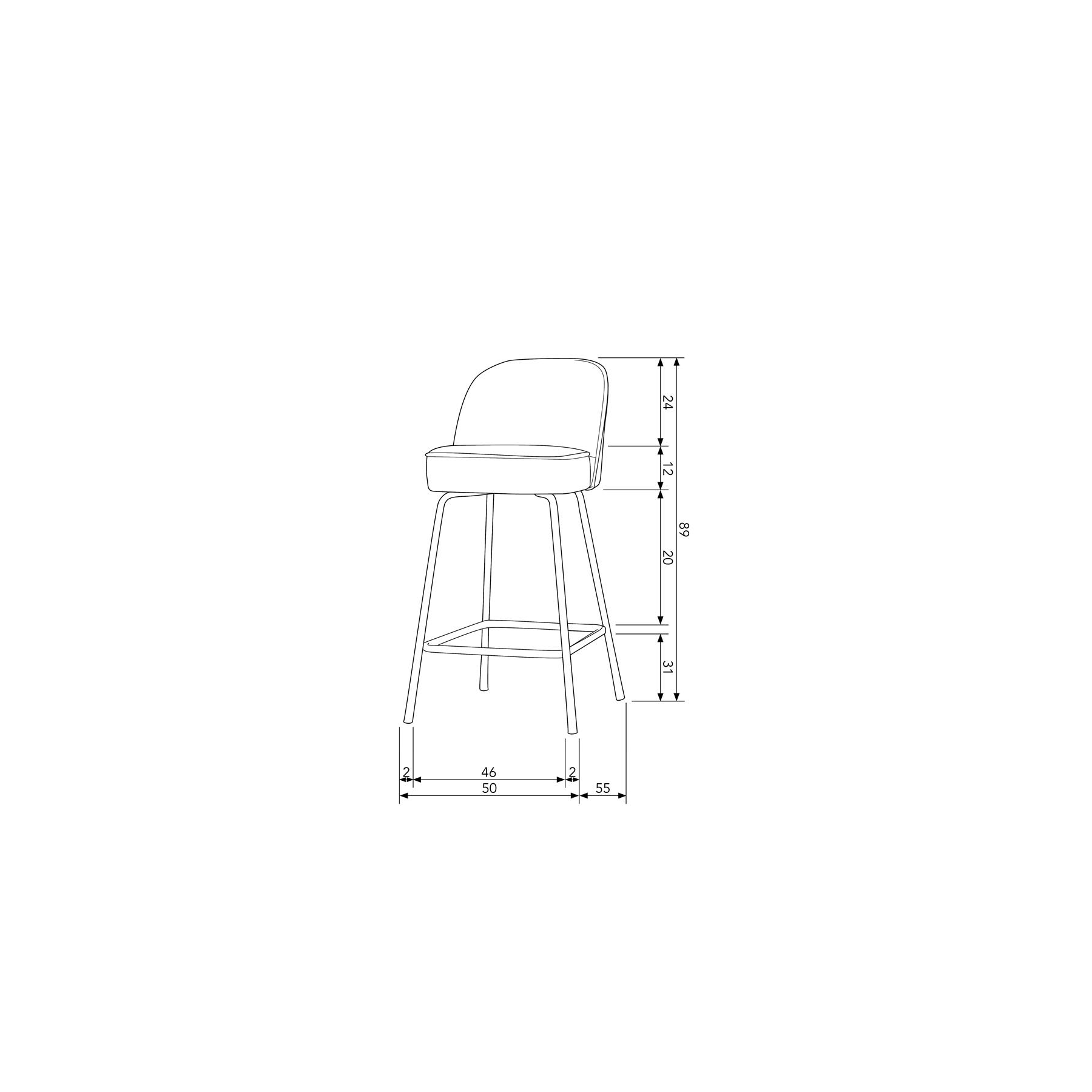 BePureHome Vogue Barkruk H 89 cm - Polyester - Honey Yellow