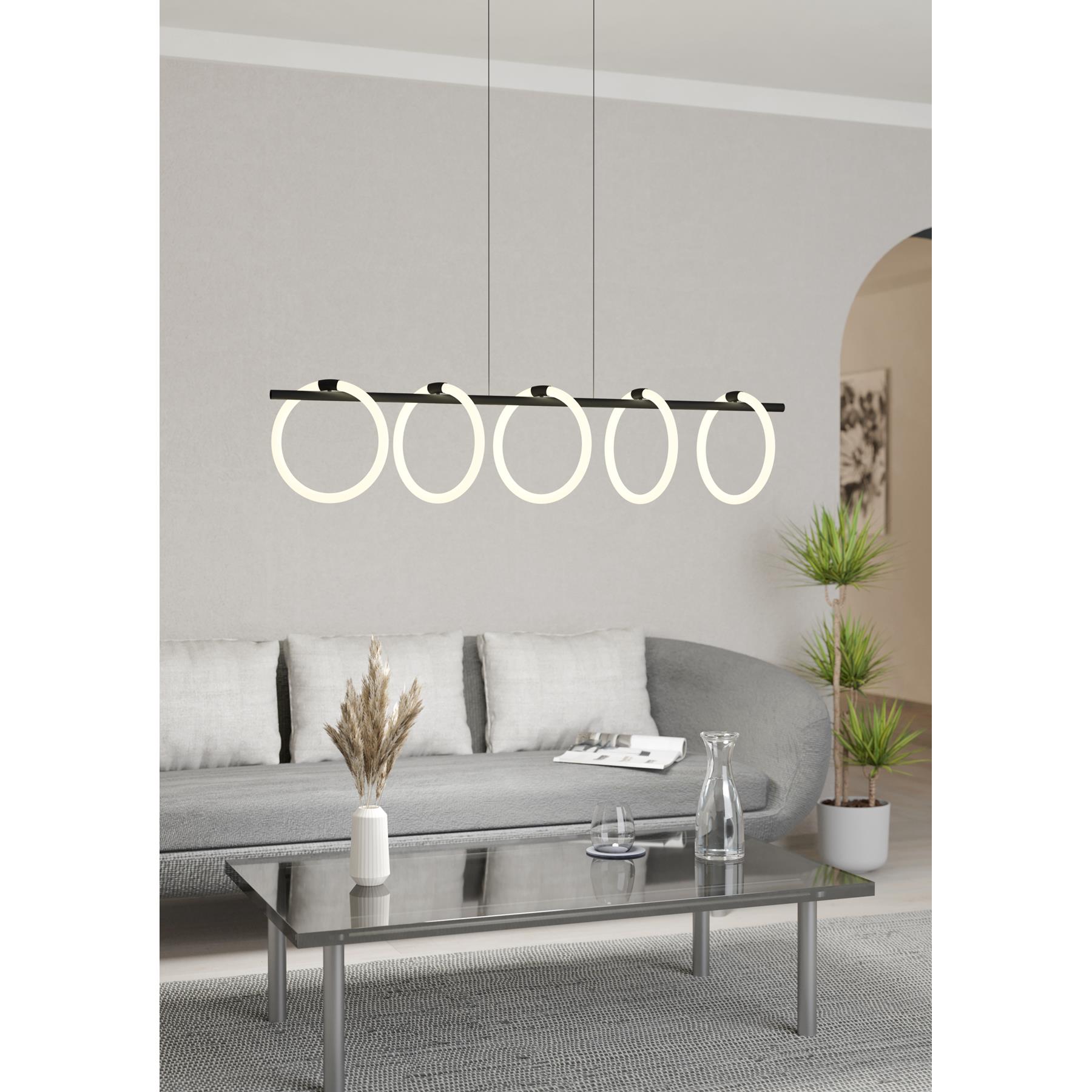 EGLO Caranacoa Hanglamp - LED - 117 cm - Zwart|Wit