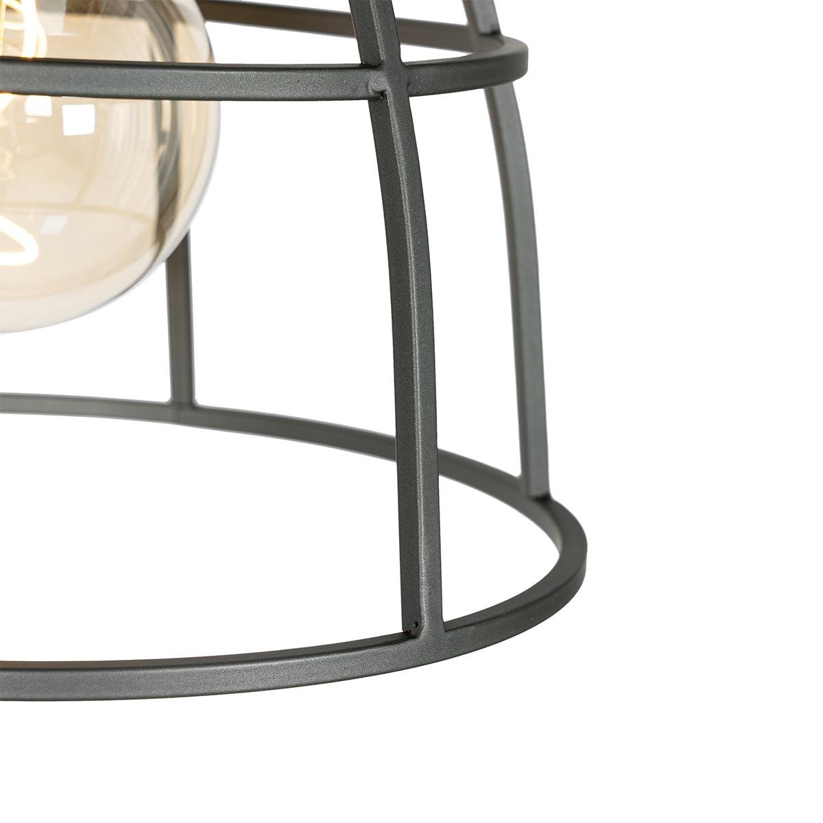 QAZQA Industriële hanglamp hout met donkergrijs 3-lichts - Arthur
