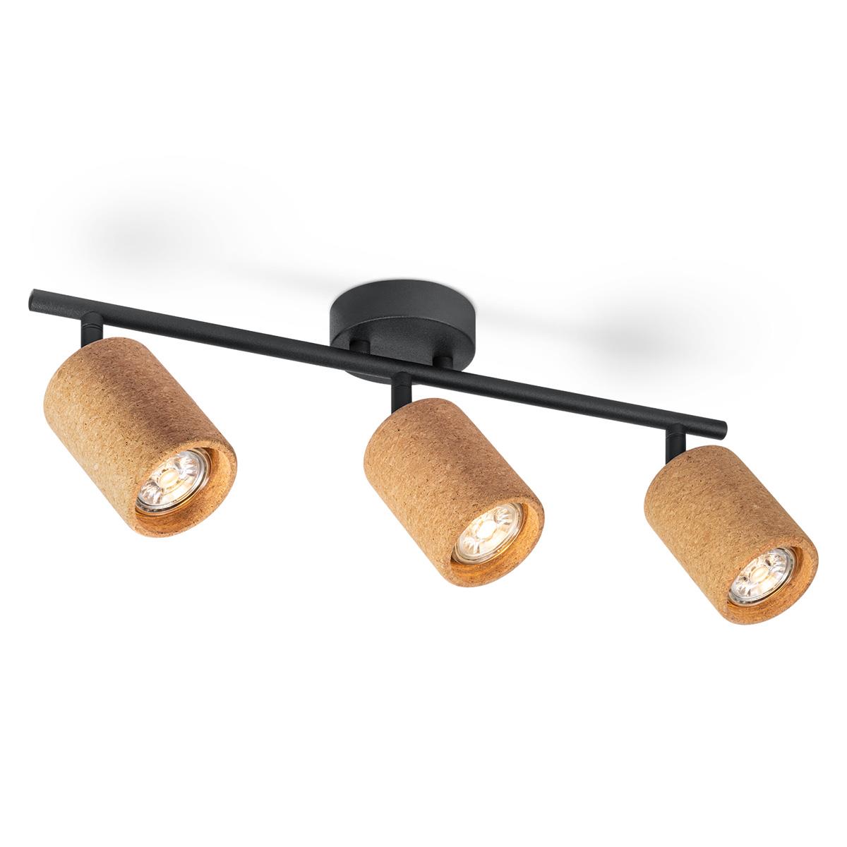 Home Sweet Home LED Opbouwspot Cork 3 - Incl. Dimbare LED Lamp - Zwart ...