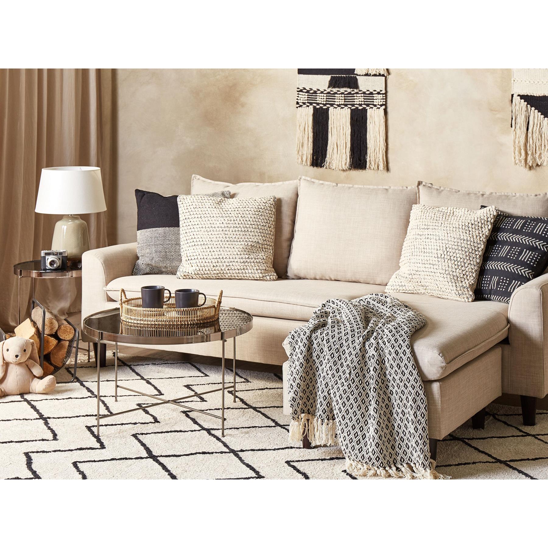 Beliani - HOWEA - Sierkussen - Beige - 45 x 45 cm - Katoen