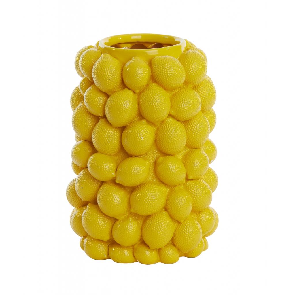 Light & Living Vaas Citroen Geel Polystone 24x33x24cm (BxHxD