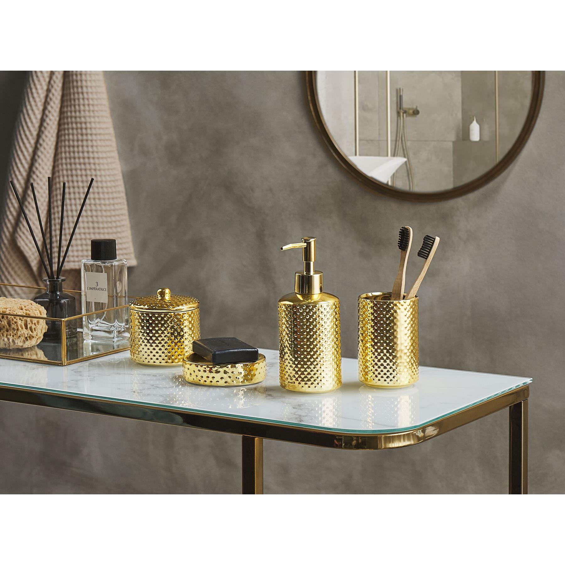 Beliani - CUMANA - Badkamerset - Lichtbeige - Dolomiet