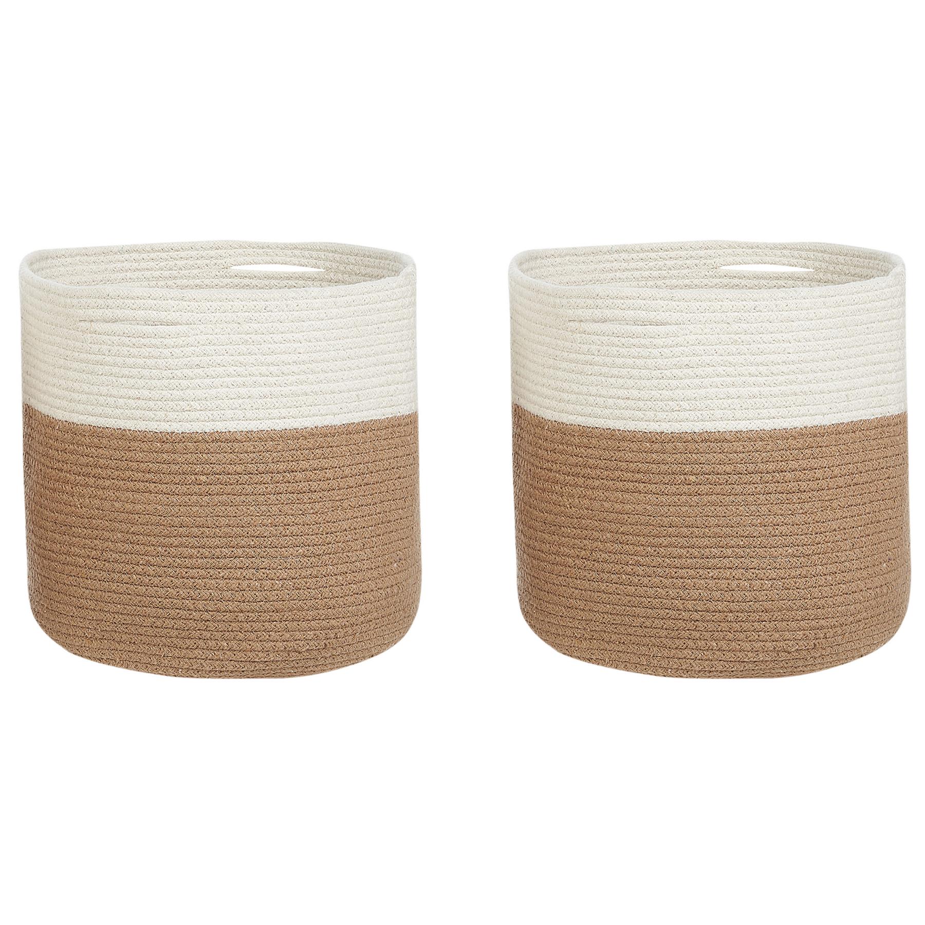 Beliani - ARDESEN - Mand set van 2 - Beige - Katoen