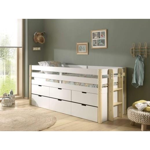 Vipack Margrit Kajuitbed met 3 Lades Wit