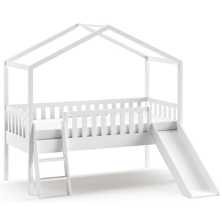 Vipack Dallas Huisbed Verhoogd met Glijbaan Wit