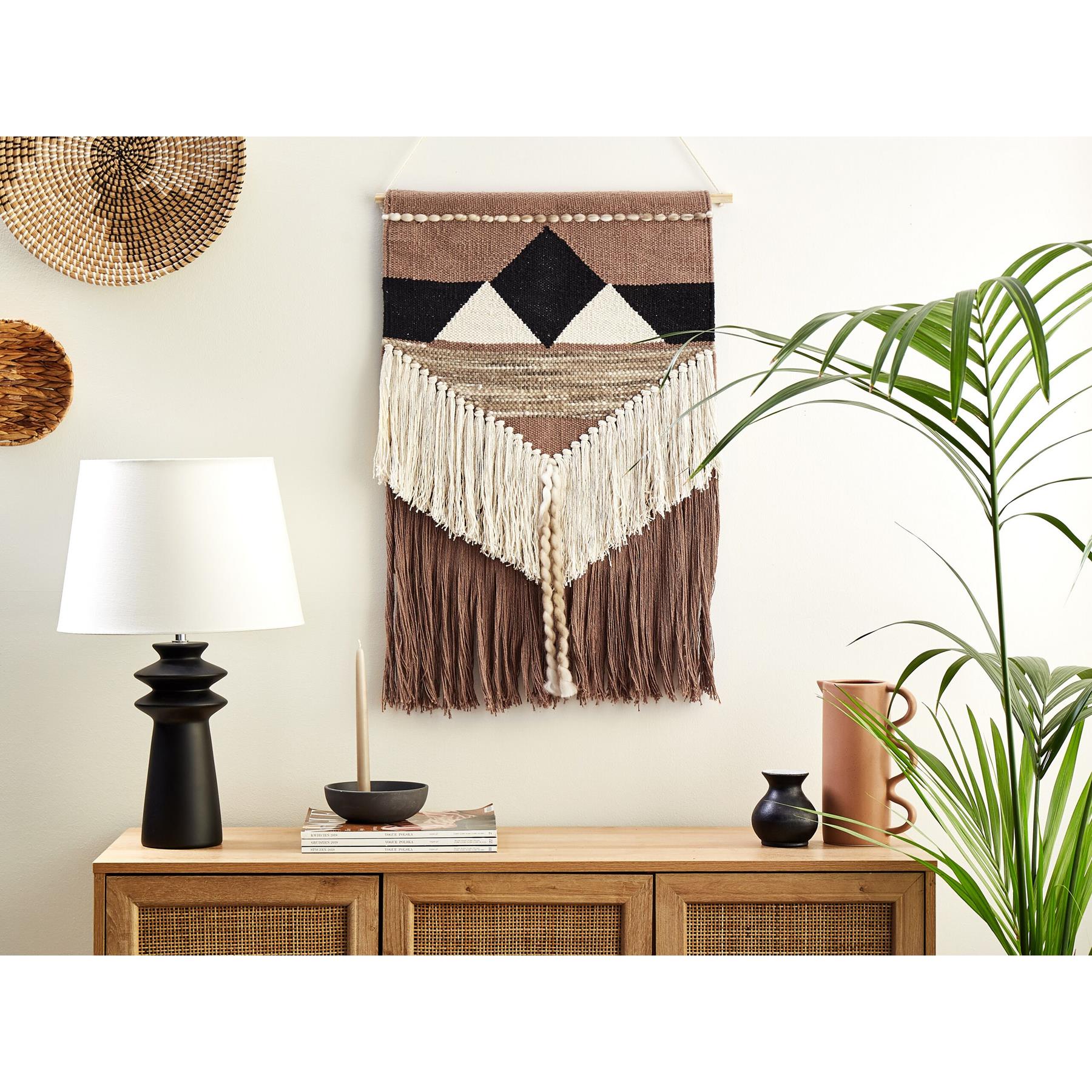 Beliani - DADU - Wanddecoratie - Bruin - Katoen