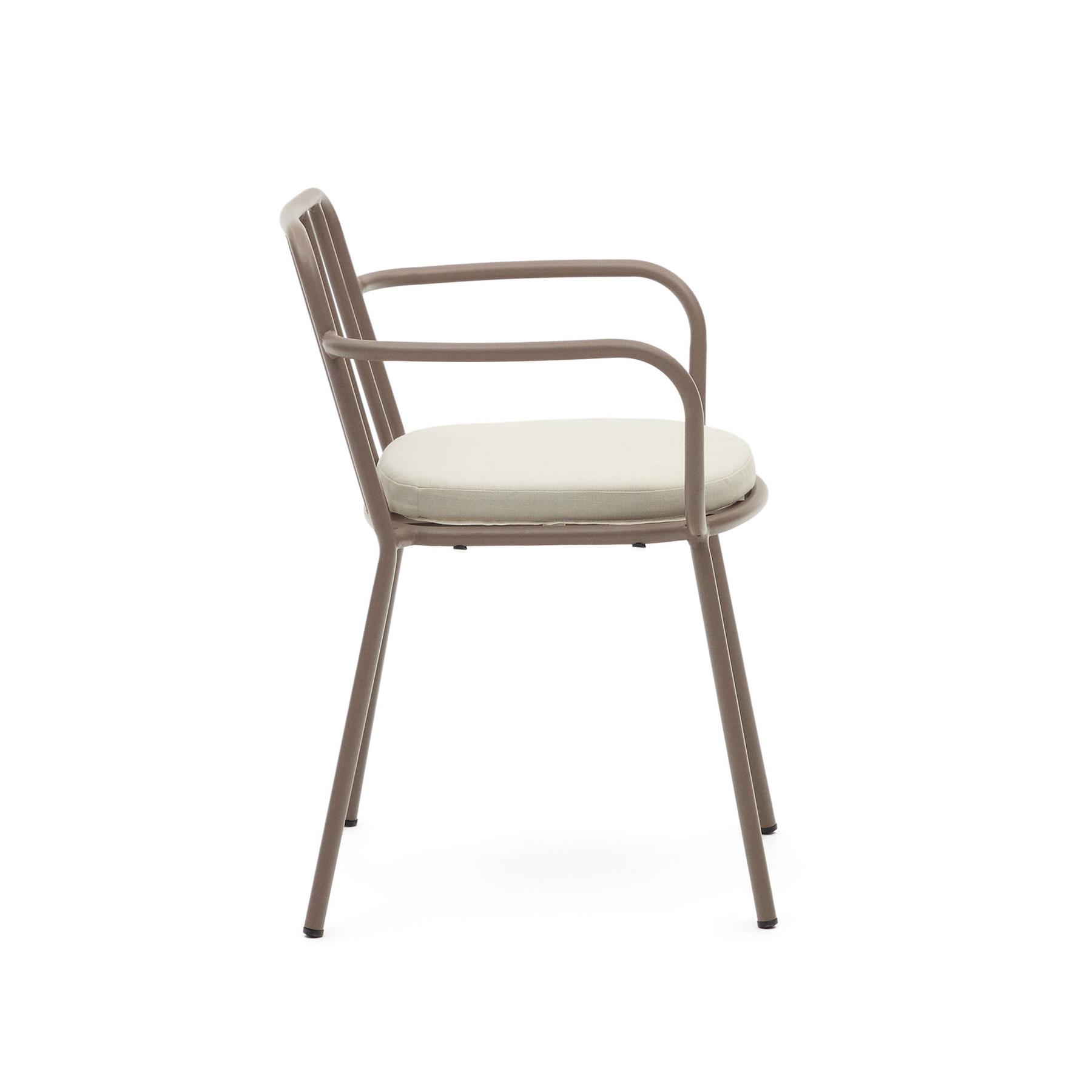 Kave Home - Stoel Bramant in staal met mauve afwerking