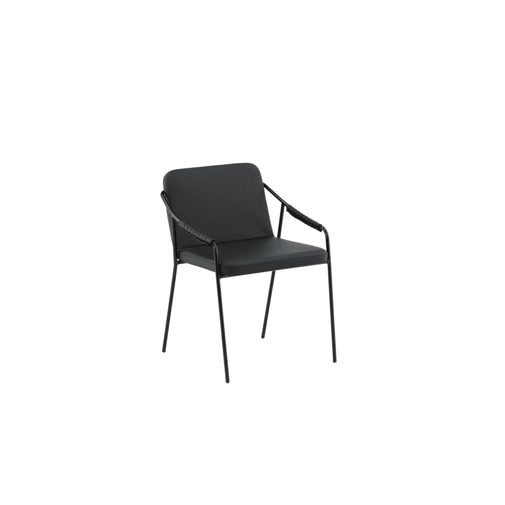 Hioshop Tvist eetkamerstoel PU kunstleer zwart.