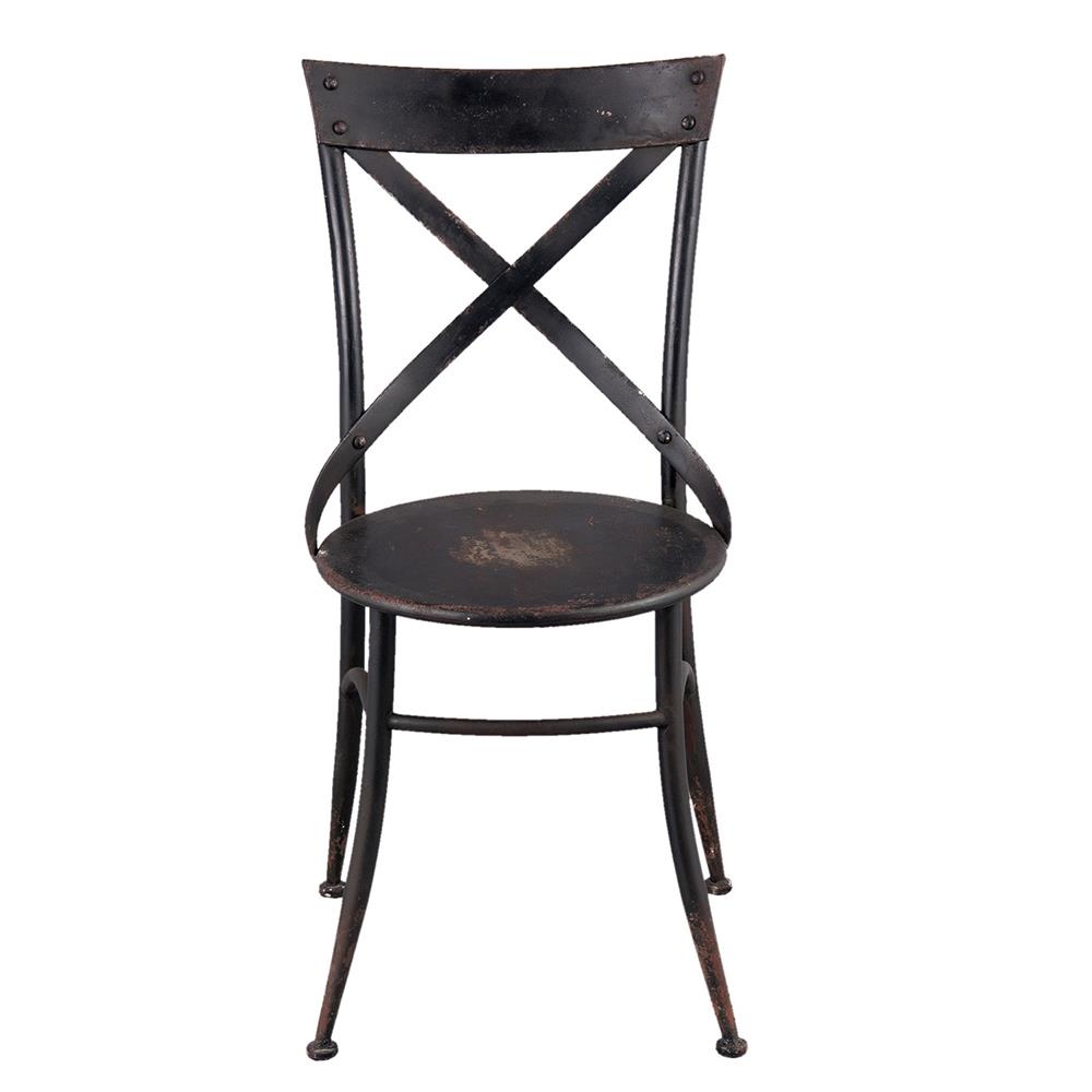 Clayre & Eef Eetkamerstoel  41x41x88 cm Zwart Ijzer Stoel