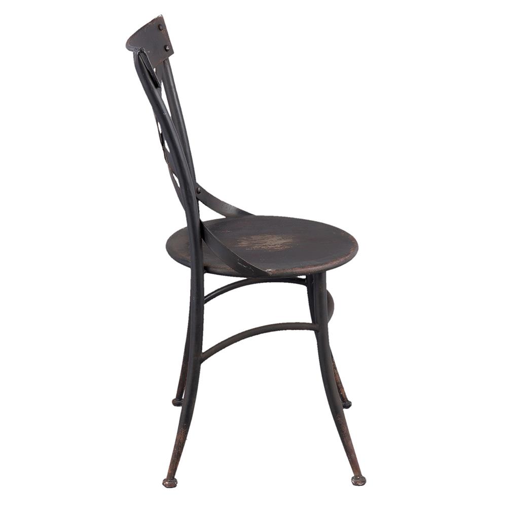 Clayre & Eef Eetkamerstoel  41x41x88 cm Zwart Ijzer Stoel