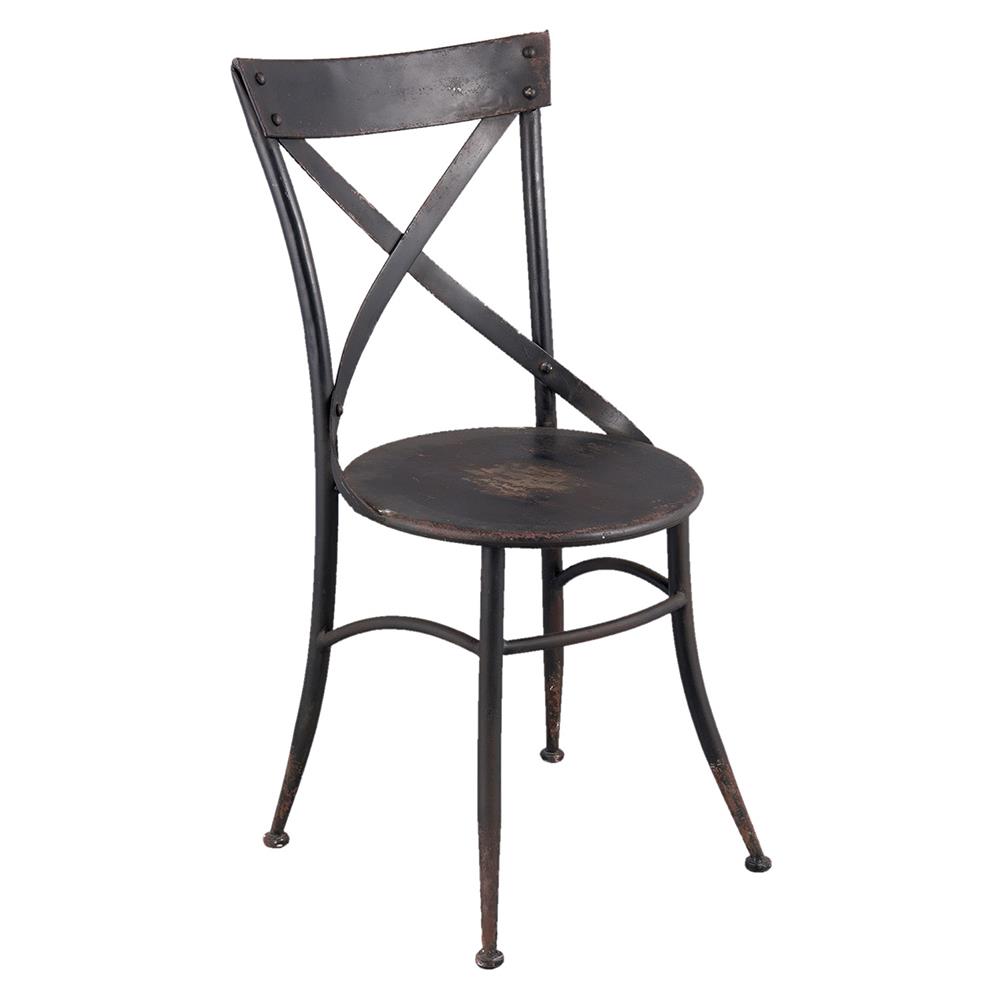 Clayre & Eef Eetkamerstoel  41x41x88 cm Zwart Ijzer Stoel