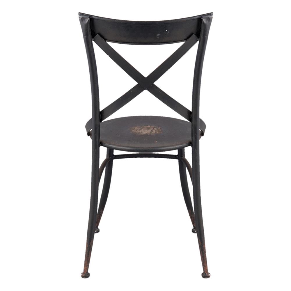 Clayre & Eef Eetkamerstoel  41x41x88 cm Zwart Ijzer Stoel