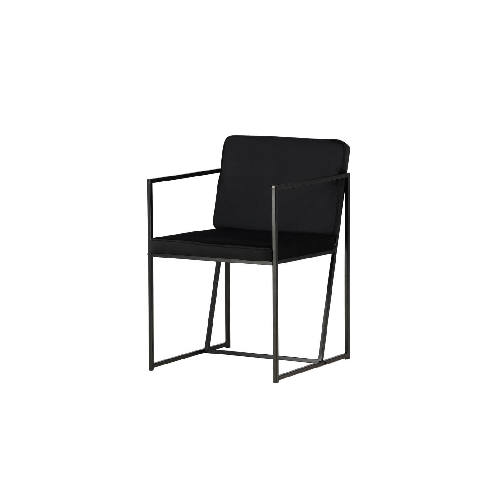 Hioshop Richmond eetkamerstoel met armleuningen, velours zwart.