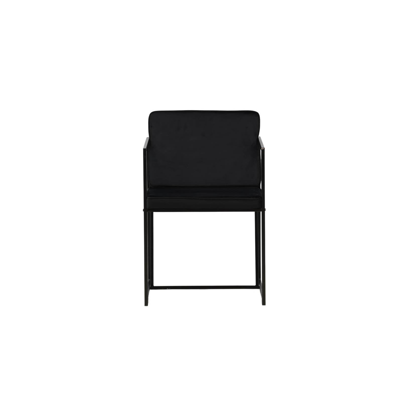 Hioshop Richmond eetkamerstoel met armleuningen, velours zwart.