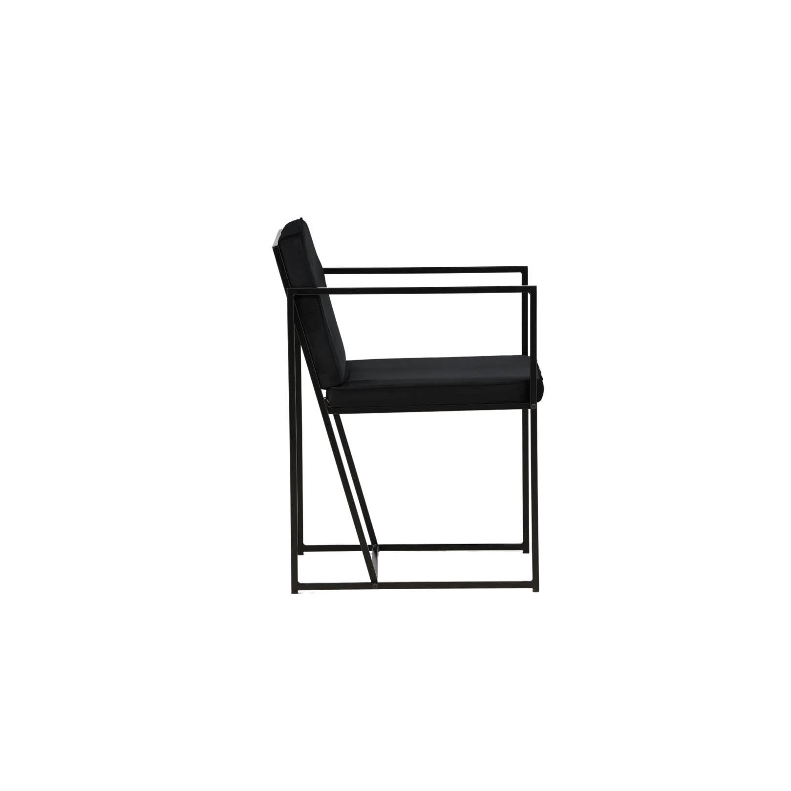 Hioshop Richmond eetkamerstoel met armleuningen, velours zwart.