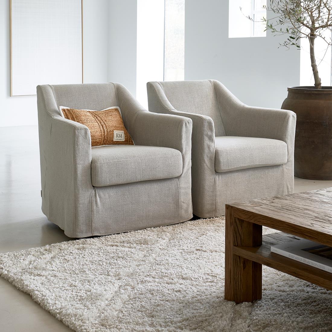 Riviera Maison Fauteuils met armleuning - Huntigton Swivel  - Beige