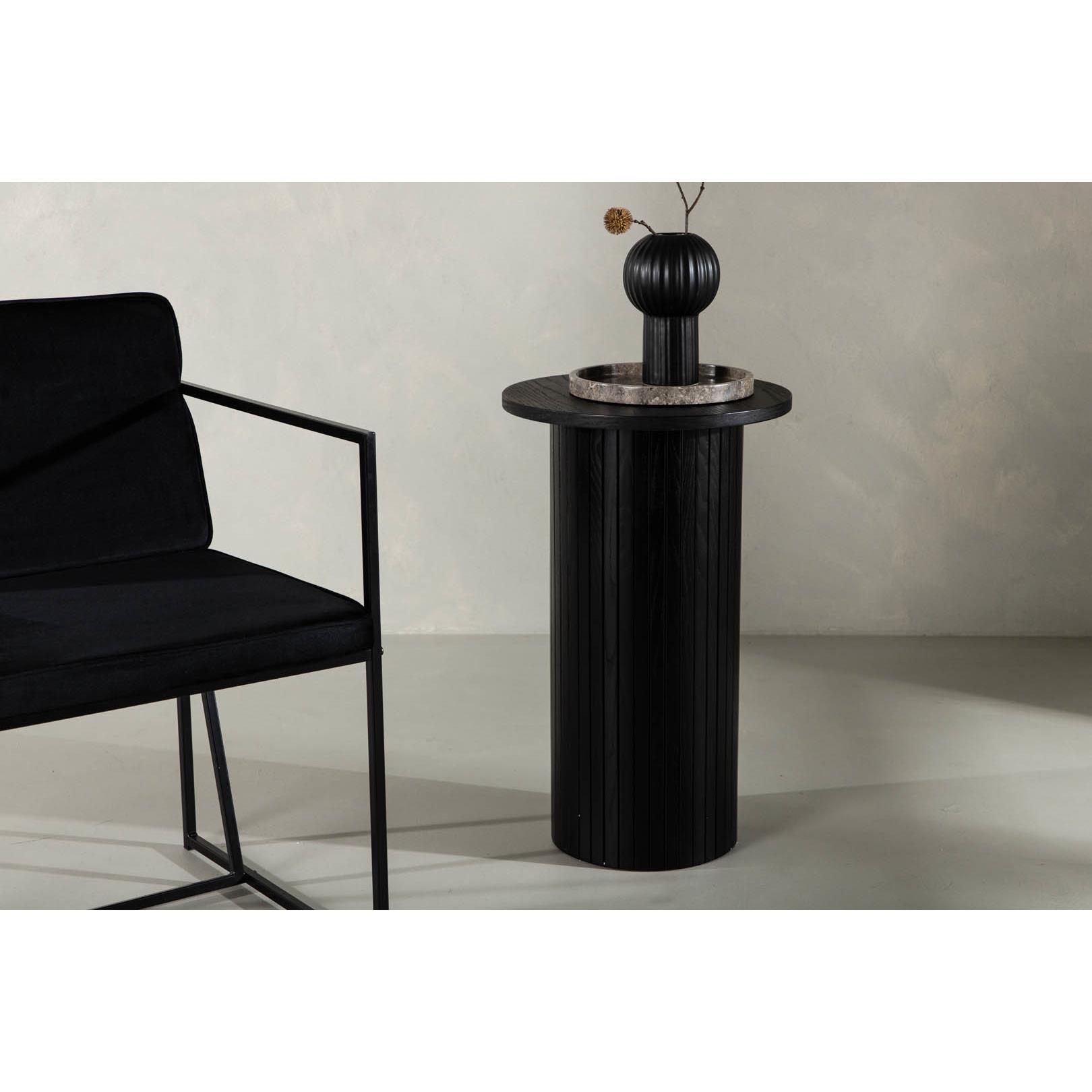Hioshop Bianca bijzettafel Ø40cm zwart.
