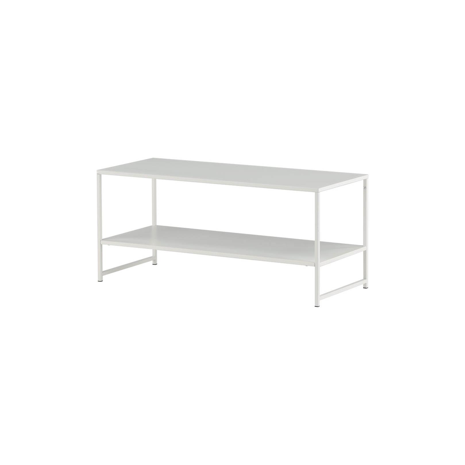 Hioshop Staal salontafel 101,6x43,2cm wit.