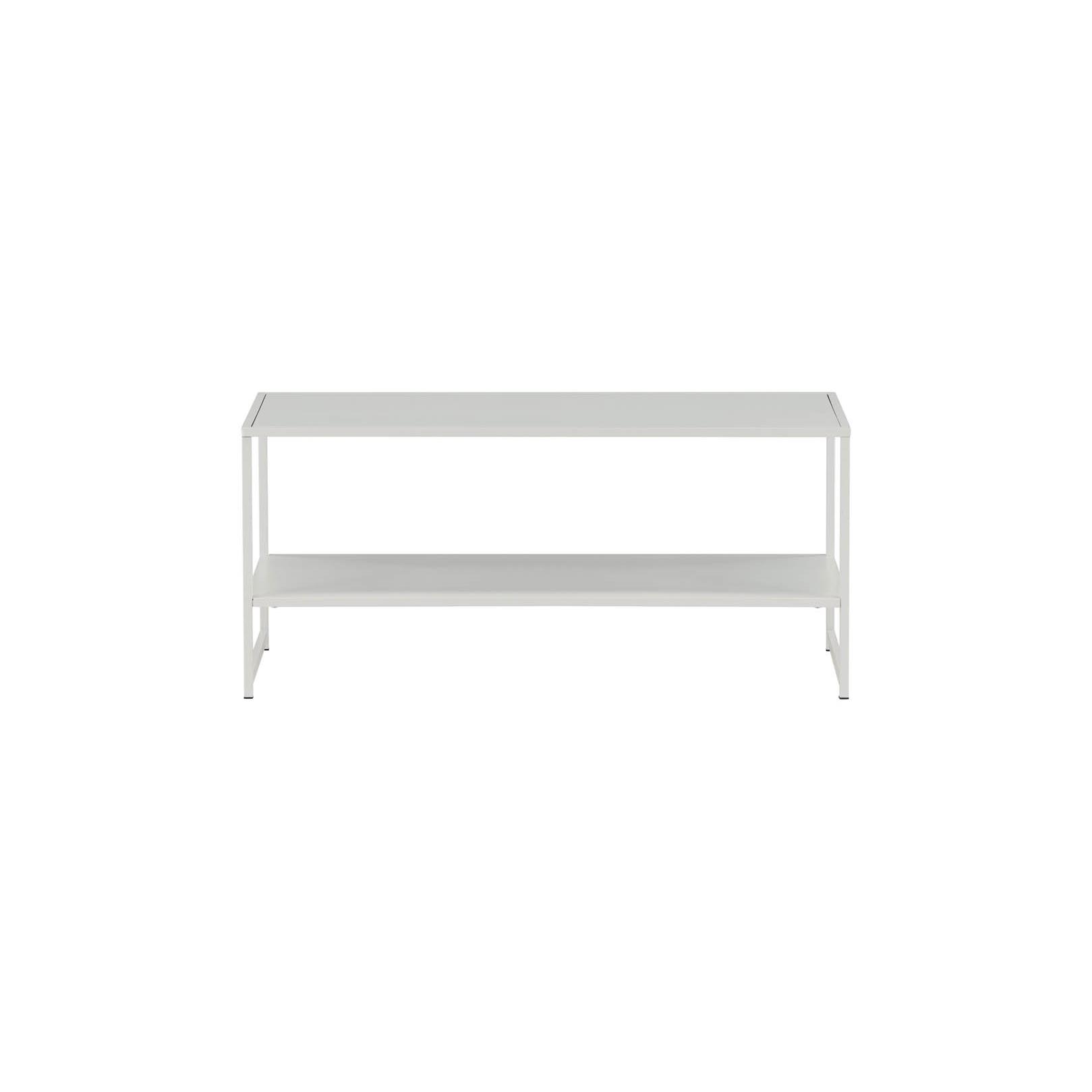 Hioshop Staal salontafel 101,6x43,2cm wit.