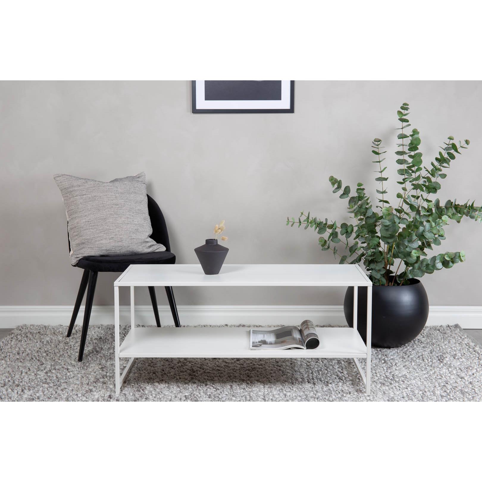 Hioshop Staal salontafel 101,6x43,2cm wit.